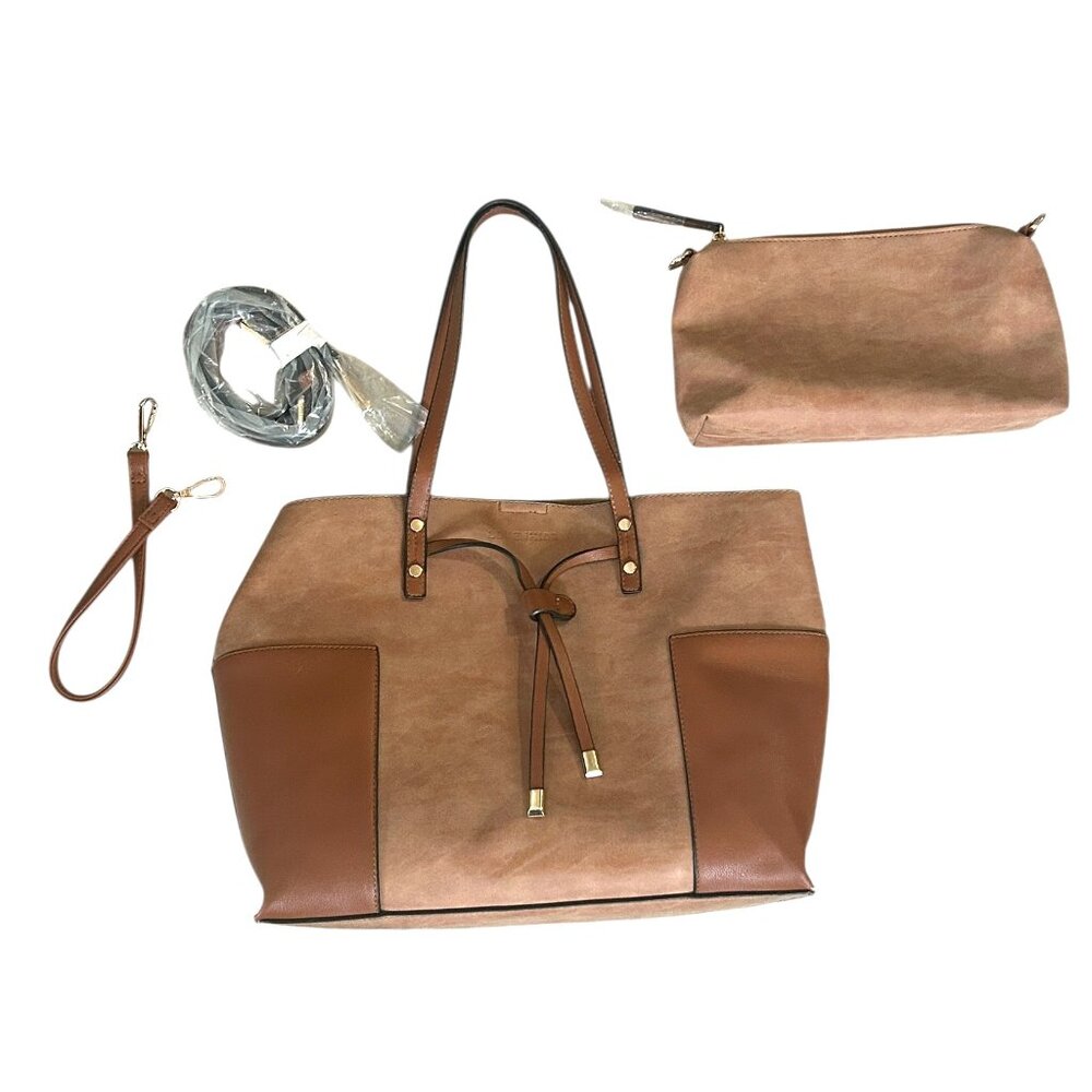 Louenhide Dubai Tan Caramel‎ Tote Crossbody Bag Set Purse Satchel Travel Large